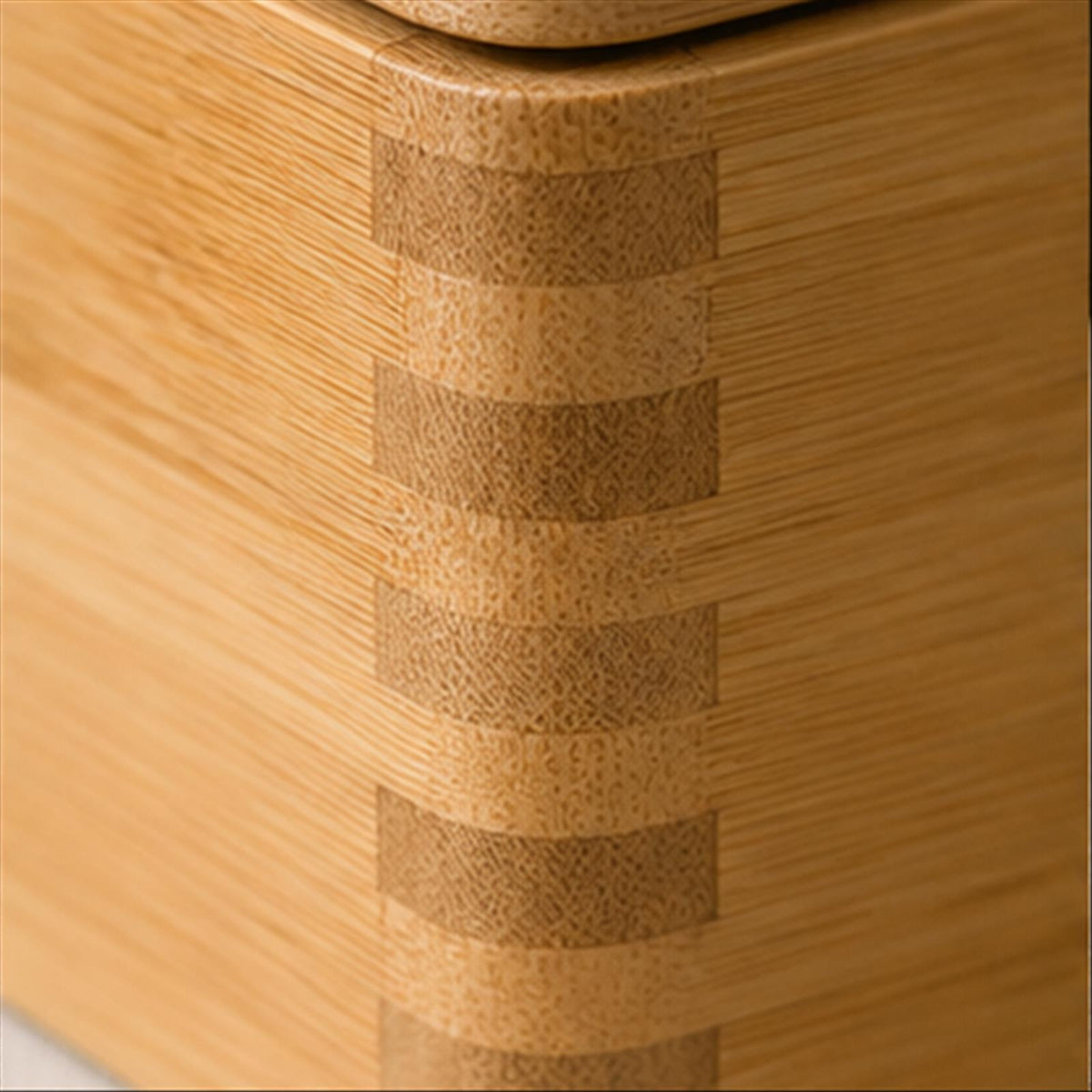 Close view of Alder Stack Box materials and craftsmanship