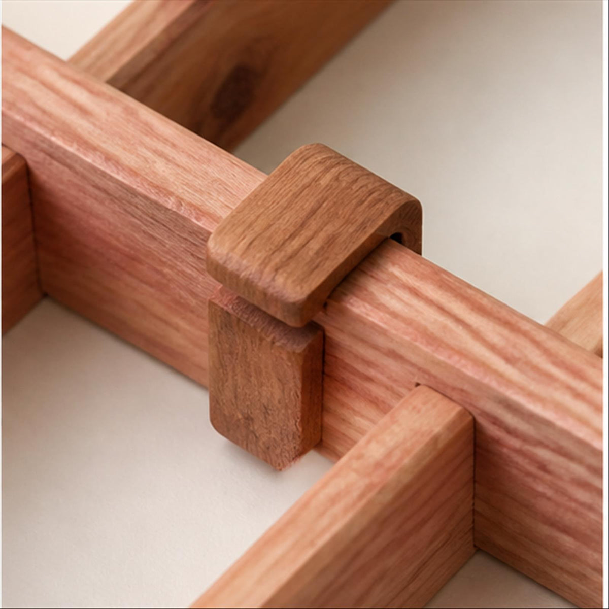 Close view of Cedar Drawer Grid materials and craftsmanship