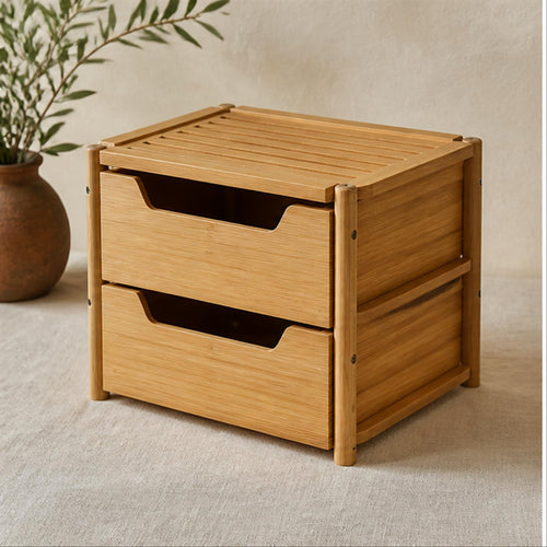 Cove Twin-Level Stack Box in a warm natural-light studio