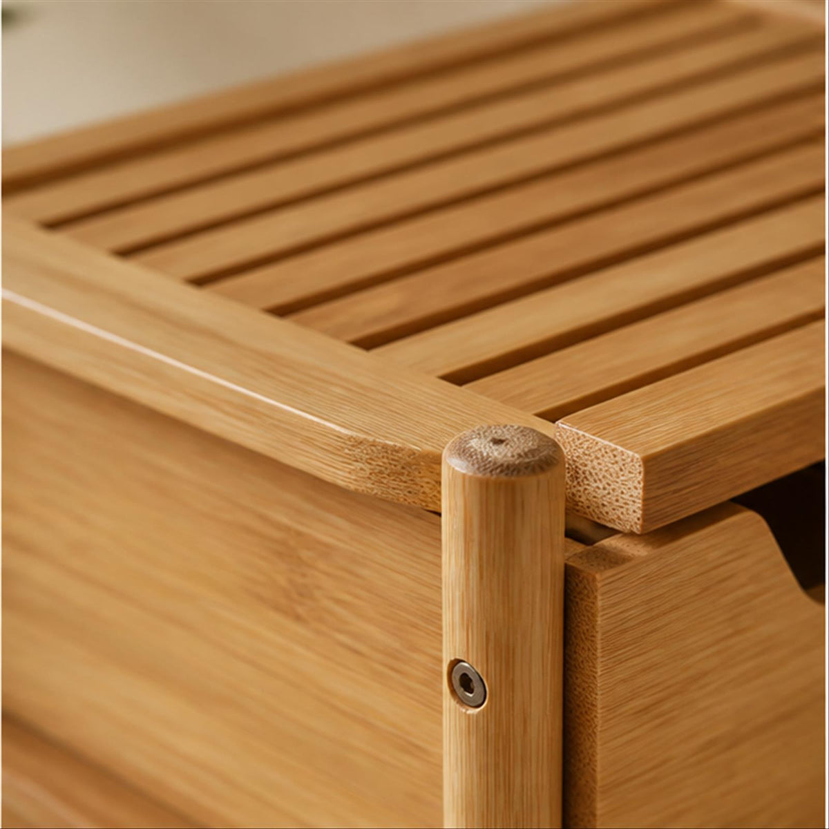 Close view of Cove Twin-Level Stack Box materials and craftsmanship
