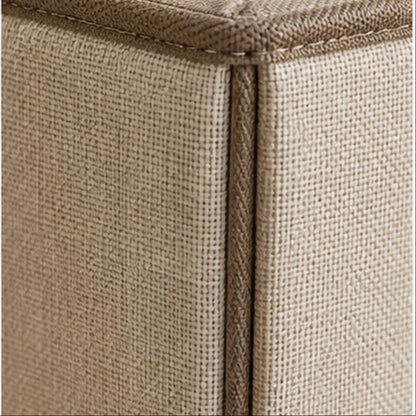 Close view of Fold-Flat Linen Cube materials and craftsmanship