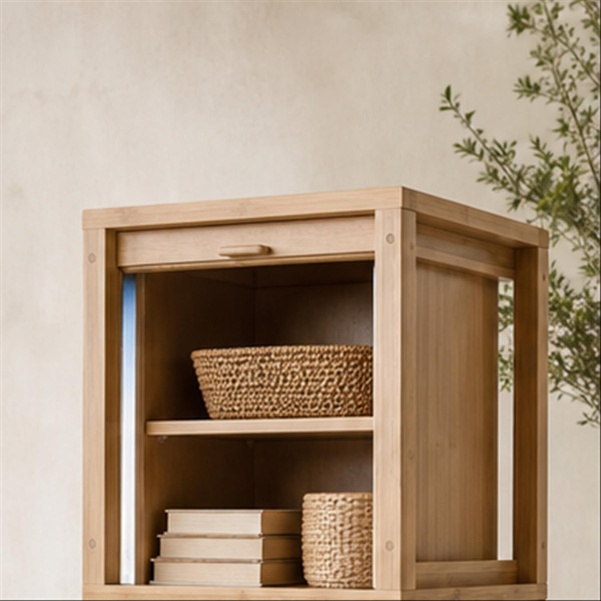 Frame Modular Bamboo Cabinet interior structure and everyday use
