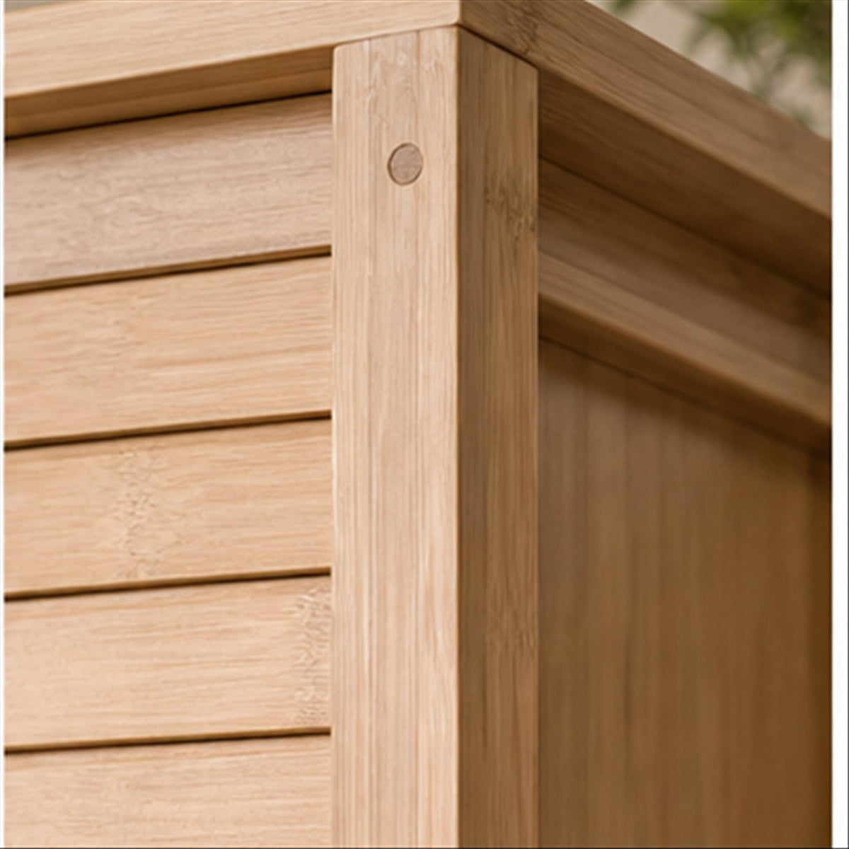 Close view of Frame Modular Bamboo Cabinet materials and craftsmanship