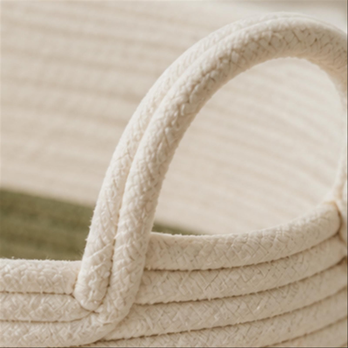 Close view of Harbor Cotton Rope Basket materials and craftsmanship
