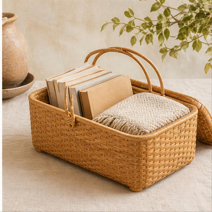 Reed Arc Lidded Basket interior structure and everyday use