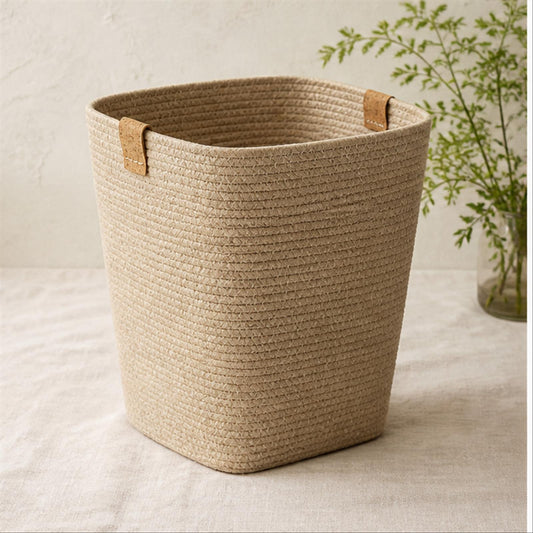 Tapered Paper Fiber Bin in a warm natural-light studio